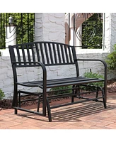 Sunnydaze Decor 50-Inch 2-Person Glider Garden Bench - 615-Pound Weight Capacity - Black
