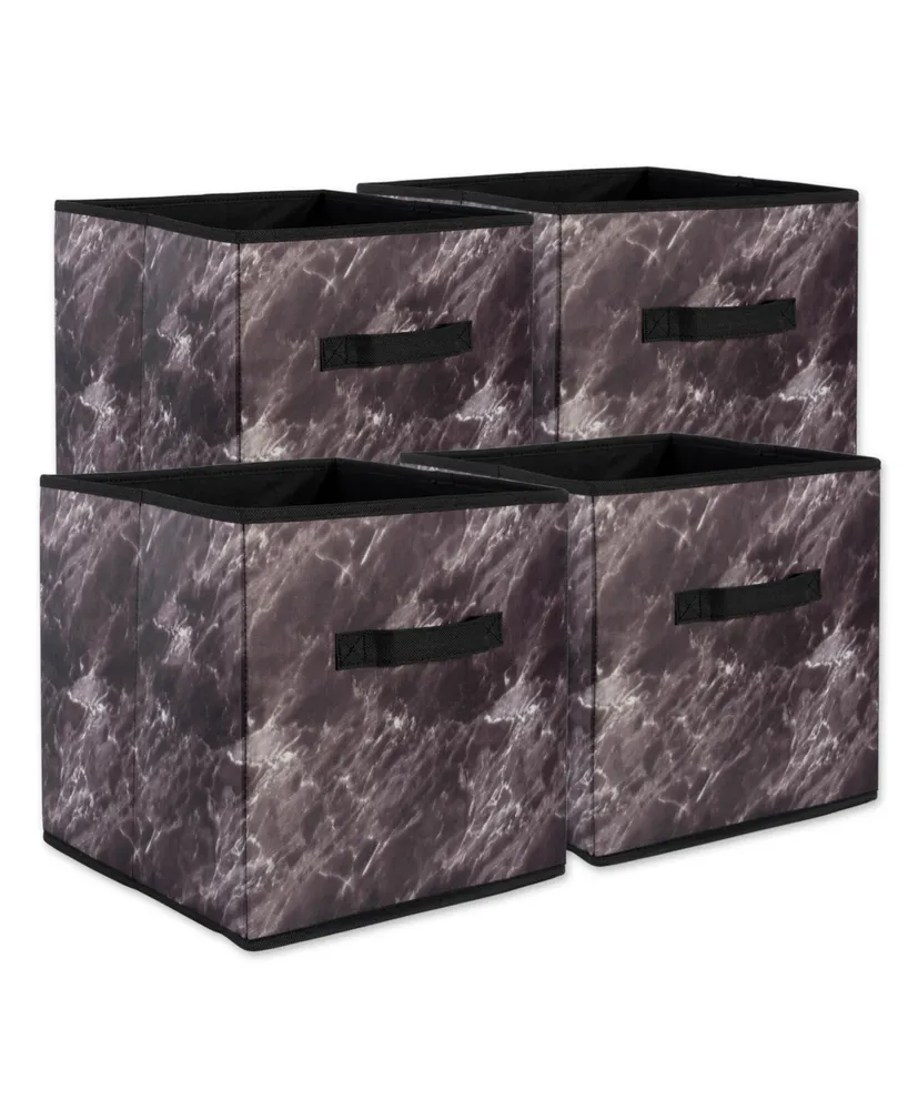 Design Imports Polyester Laundry Cube Marble Square Set of 4