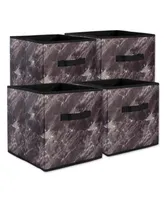 Design Imports Polyester Laundry Cube Marble Square Set of 4