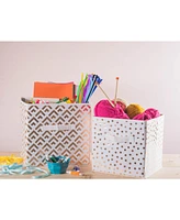 Design Imports Non-woven Polyester Cube Small Dots Set of 2