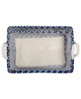 Design Imports Polyethylene Coated Cotton Polyester Laundry Bin Lattice Rectangle Extra Large Set of 2