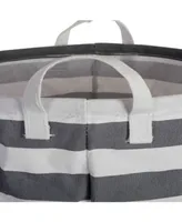 Design Imports Polyethylene Coated Cotton Polyester Laundry Bin Stripe Rectangle Extra Large Set of 2
