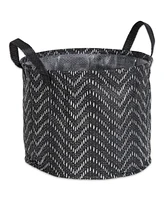 Design Imports Polyethylene Coated Woven Paper Laundry Bin Tribal Chevron Round Set of 2