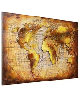 Empire Art Direct Globe Mixed Media Iron Hand Painted Dimensional Wall Art, 32" x 48" x 2"