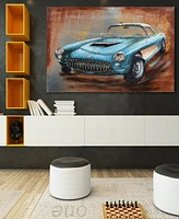 Empire Art Direct Blue car Mixed Media Iron Hand Painted Dimensional Wall Art, 32" x 48" x 2.4"