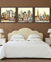 Empire Art Direct New York Skyline Abc Dimensional Collage Framed Graphic Art Under Glass Wall Art, 25" x 25" x 1.4"