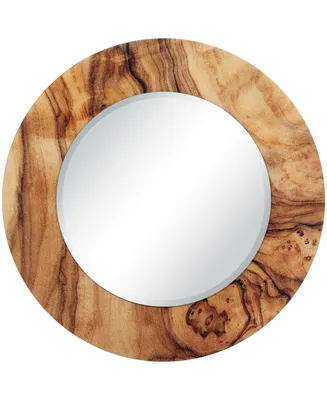 Empire Art Direct Forest Round Beveled Wall Mirror on Free Floating Reverse Printed Tempered Art Glass, 36" x 36" x 0.4"