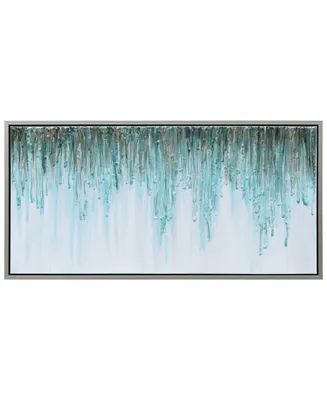 Empire Art Direct Green Frequency Textured Metallic Hand Painted Wall Art by Martin Edwards, 24" x 48" x 1.5"