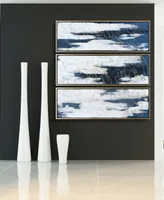 Empire Art Direct Blue Shadows Textured Metallic Hand Painted Wall Art Set by Martin Edwards, 60" x 20" x 1.5"