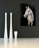 Empire Art Direct White horse Mixed Media Iron Hand Painted Dimensional Wall Art, 48" x 32" x 2.2"