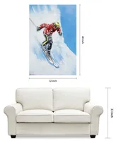 Empire Art Direct Skiing Mixed Media Iron Hand Painted Dimensional Wall Art, 48" x 32" x 2.6"