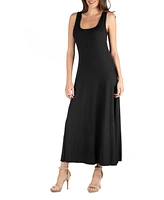 24seven Comfort Apparel Slim Fit A-Line Sleeveless Maxi Dress