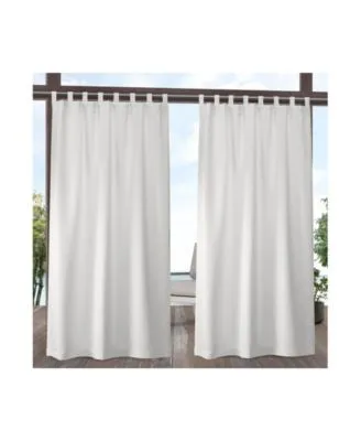 Exclusive Home Curtains Indoor Outdoor Solid Cabana Tab Top Curtain Panel Pair