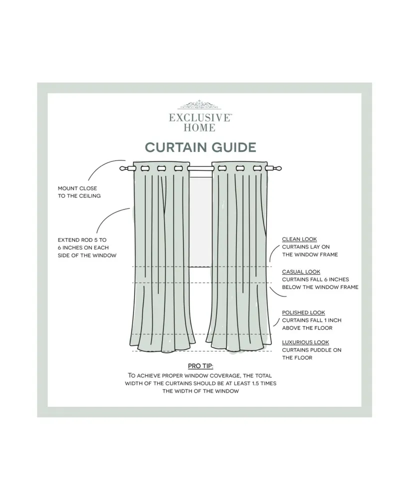 Exclusive Home Curtains Indoor - Outdoor Solid Cabana Grommet Top Curtain Panel Pair