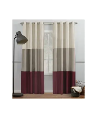 Exclusive Home Curtains Chateau Striped Grommet Top Curtain Panel Pair, 54" x 84"