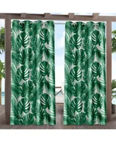 Exclusive Home Curtains Jamaica Palm Indoor - Outdoor Light Filtering Grommet Top Curtain Panel Pair, 54" x 96", Set of 2