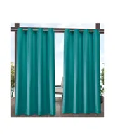 Exclusive Home Curtains Indoor - Outdoor Solid Cabana Grommet Top Curtain Panel Pair, 54" x 96"