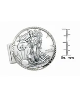 Men's American Coin Treasures Sterling Silver Diamond Cut Coin Money Clip with American Silver Eagle Dollar