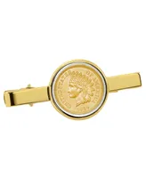 American Coin Treasures Gold-Layered 1800's Indian Penny Coin Tie Clip