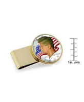 Men's American Coin Treasures Jfk Half Dollar Colorized American Flag Stainless Steel Coin Money Clip