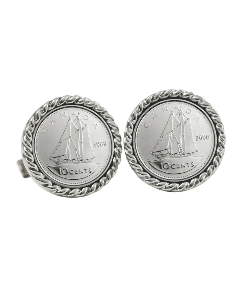 American Coin Treasures Canada Ship Coin Cuff Links