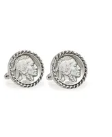 American Coin Treasures 1913 First-Year-Of-Issue Buffalo Nickel Rope Bezel Coin Cuff Links