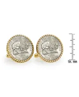 American Coin Treasures 2005 Bison Nickel Rope Bezel Coin Cuff Links