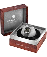 Bulova Men's Frank Sinatra My Way Gray Leather Strap Watch, 29.5 x 47mm