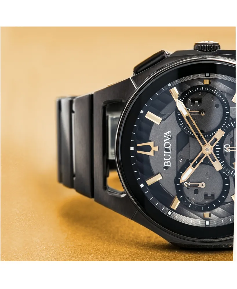 Bulova Men's Chronograph Curv Gray Stainless Steel Bracelet Watch 44mm