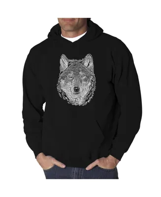 La Pop Art Men's Wolf Word Hooded Sweatshirt