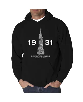 La Pop Art Men's Empire State Building Word Hooded Sweatshirt