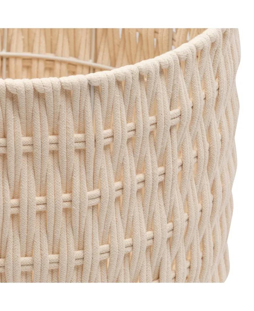 Honey Can Do Set of 3 Metal Frame Nesting Round Rope Baskets