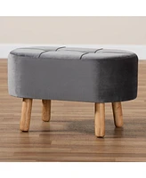 Furniture Simone Mid-Century Modern Upholstered Ottoman