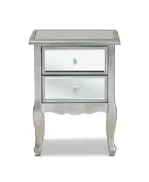 Furniture Catrina Modern Victorian Mirrored Nightstand