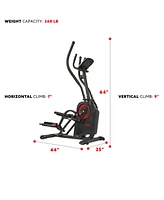 Sunny Health & Fitness Magnetic Vertical Elliptical Cardio Climber Machine and Exercise Stepper, Workout Cross Trainer, Sf-E3919