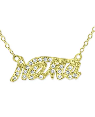 Giani Bernini Cubic Zirconia "Nana" Pendant Necklace in 18k Gold-Plated Sterling Silver, 16" + 2" extender, Created for Macy's