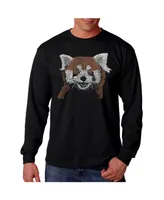 La Pop Art Men's Word - Red Panda Long Sleeve T-Shirt