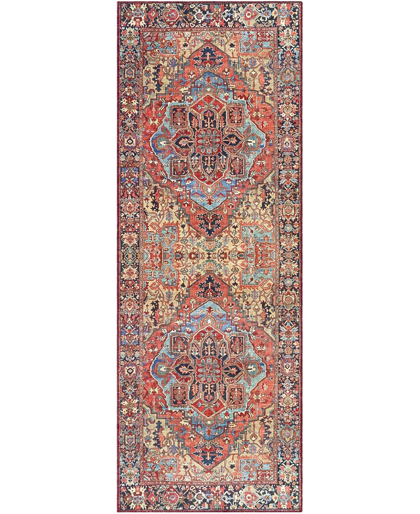 Livabliss Iris Irs-2310 Red 2'6" x 7'6" Runner Area Rug