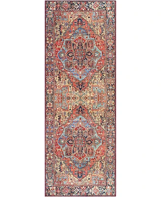 Livabliss Iris Irs-2310 Red 2'6" x 7'6" Runner Area Rug