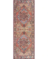 Livabliss Iris Irs-2310 Red 2'6" x 7'6" Runner Area Rug
