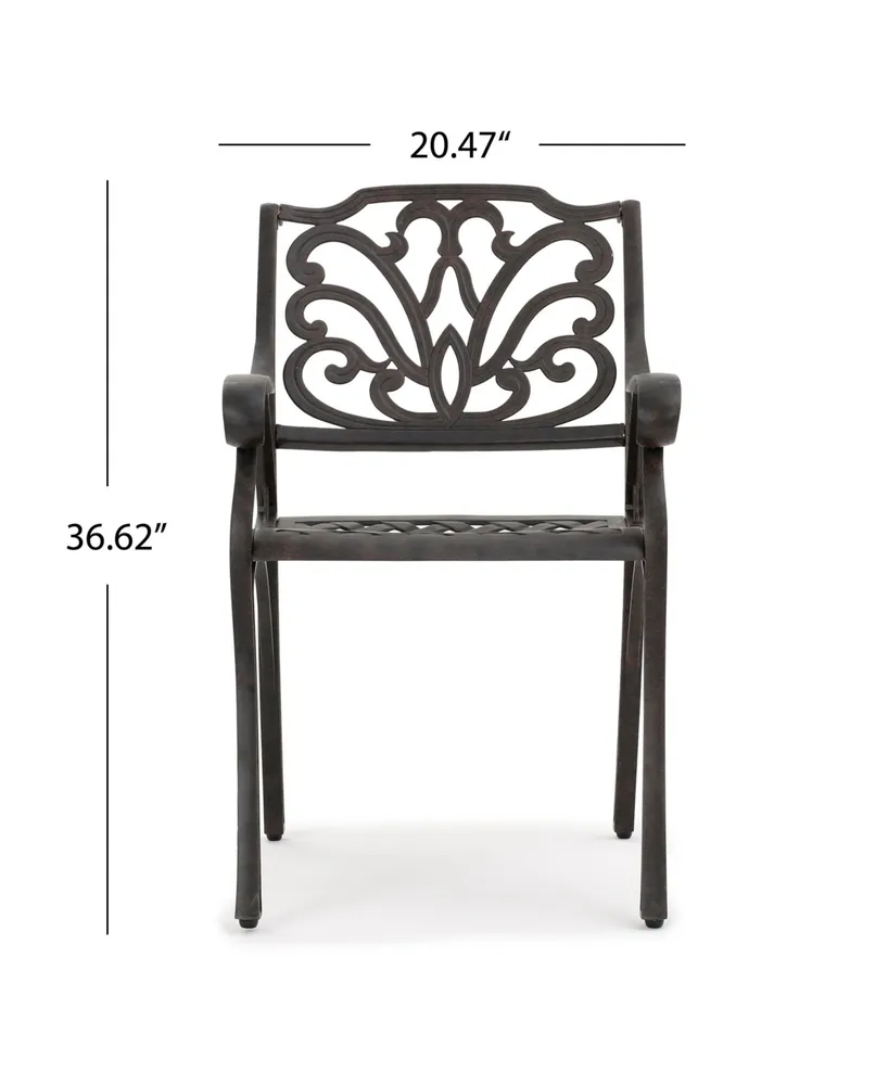 Noble House Alfresco Outdoor Cast Dining Chairs, Set of 2