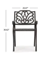 Noble House Alfresco Outdoor Cast Dining Chairs, Set of 2
