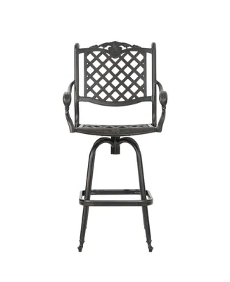 Noble House Cobb Outdoor Cast Barstool, Set of 2