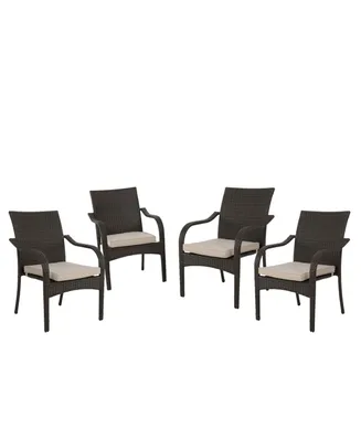 Noble House Kamal Stacking Chairs, Set of 4