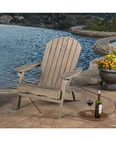 Noble House Hanlee Gray Folding Adirondack Chair