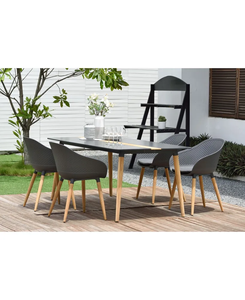 Armen Living Ipanema Outdoor Dining Chair with Legs - Set of 2