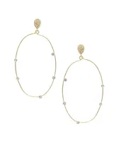 Ettika Delicate Crystal Large Oval Hoop Women's Earrings