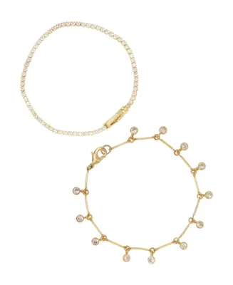 Ettika Crystal Droplet Chain Women's Bracelet Set