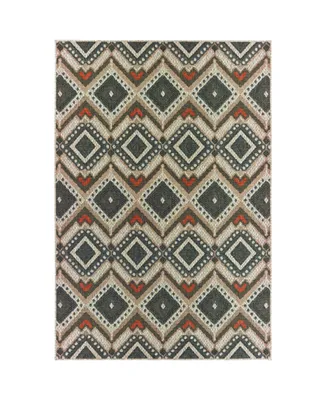 Oriental Weavers Latitude 002X3 Gray 7'10" x 10' Outdoor Area Rug