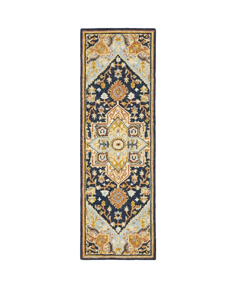 Jhb Design Garden GAR08 Navy 2'6" x 8' Runner Rug